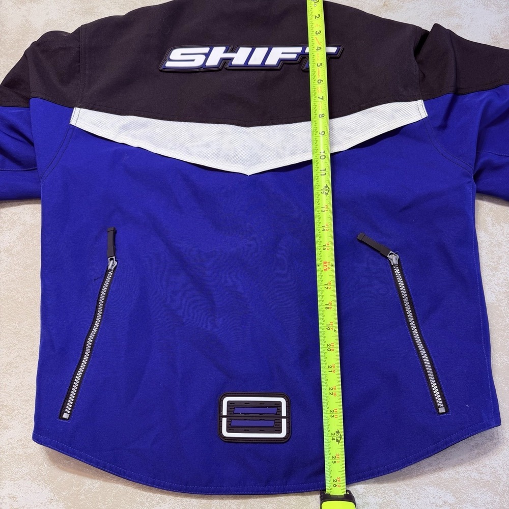 Shift Racing Motorcycle Jacket Mens M Blue Black Moto Riding Armor Color Block - Picture 8 of 9